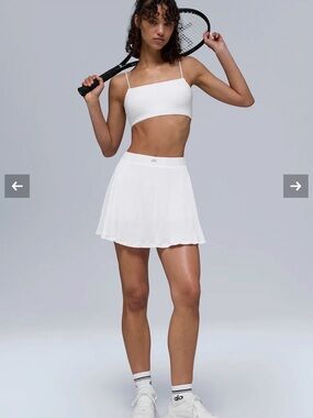 ALO Yoga White Pleated Skirt